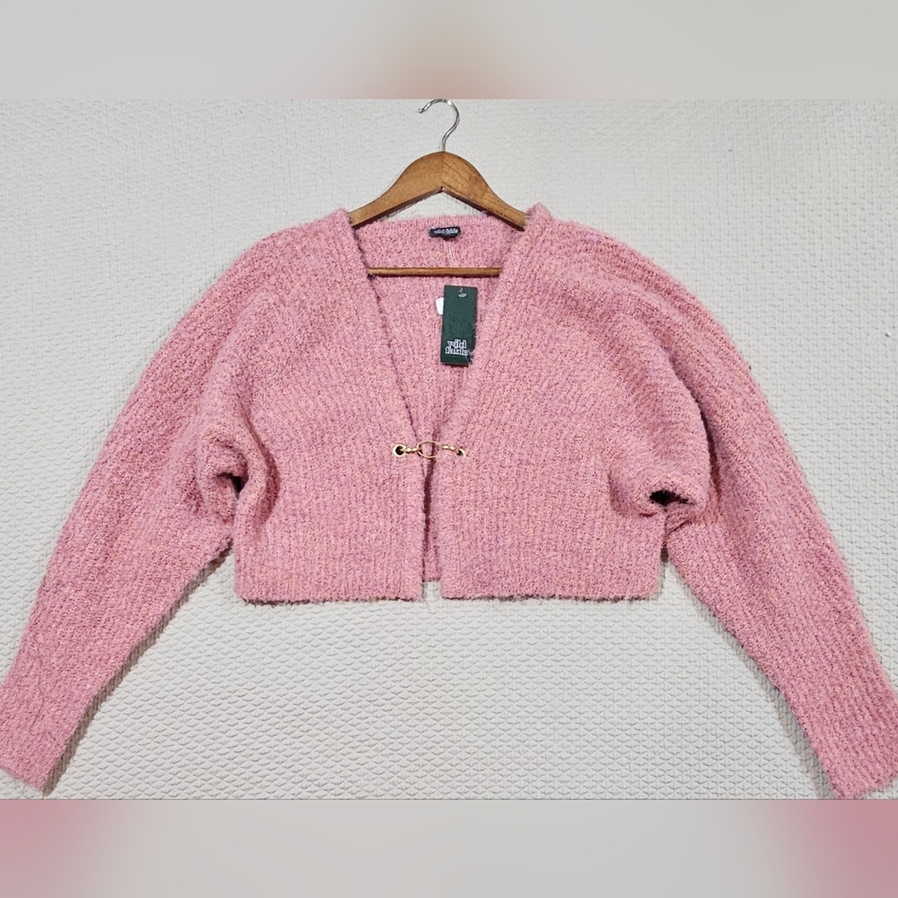Wild Fable Blush Pink Fuzzy Soft Open Front Cardigan Sweater Size M‎ NWT